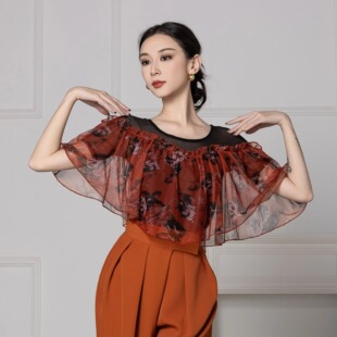 丹珍舞服摩登舞舞蹈练功服国标舞交谊舞双人舞新品专业上衣M5-5