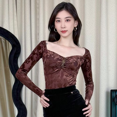 丹珍舞服摩登舞新品交谊舞双人舞广场舞国标练功服上衣秋冬款M912