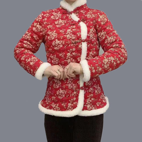 常规通勤修身型花棉袄冬女东