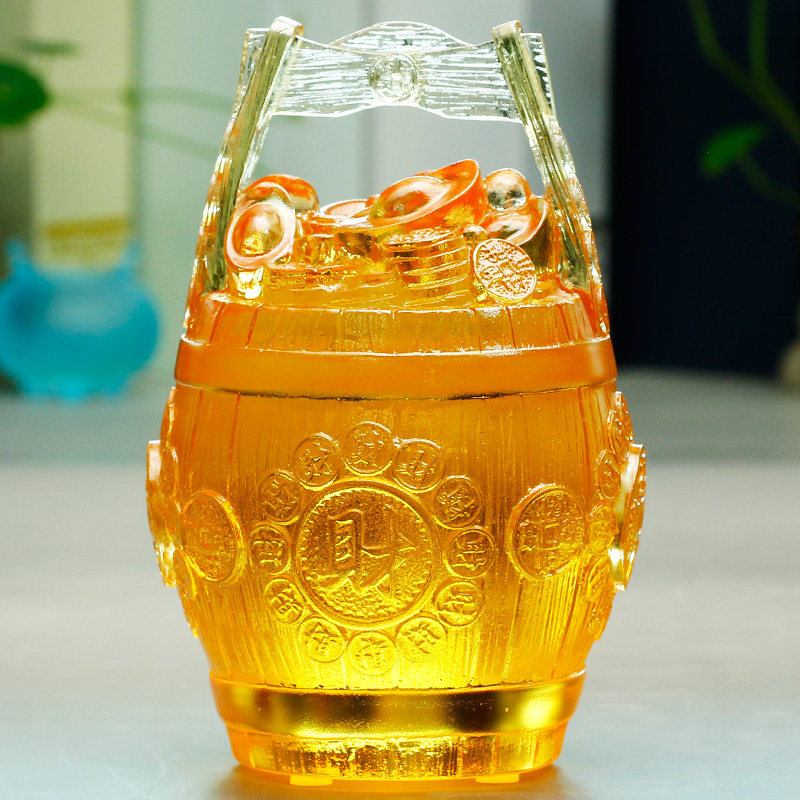 乔迁新居之喜礼品搬家礼物琉璃一桶金摆件送人客厅空调上的装饰