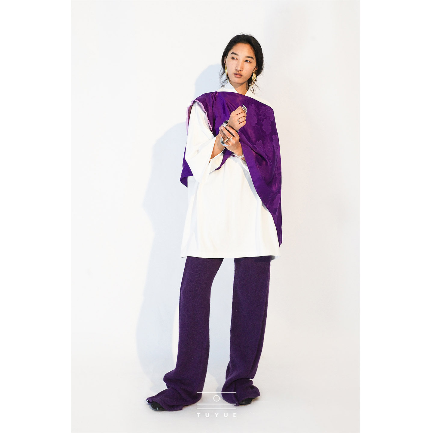 TUYUE涂月 东方美学 帝王紫 美利奴羊毛 针织休闲 保暖长裤,女装/女士精品,休闲裤,淘宝优惠券,粉丝福利购,淘宝优惠卷