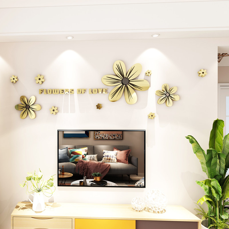 镜面亚克力3d立体墙贴自粘客厅卧室餐厅电视沙发背景墙面装饰贴画