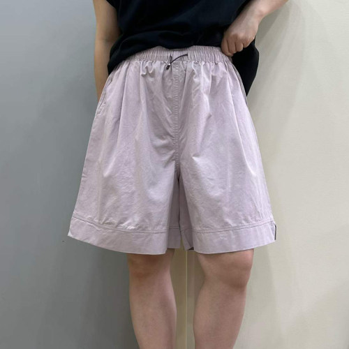 松弛感抽绳短裤女夏季宽松休闲四分裤阔腿裤卷边工装裤慵懒风大版