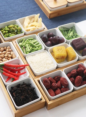 分格盘竹制水果盘干果盒西餐盘糖果盘陶瓷盘日式家用早餐盘托盘碗