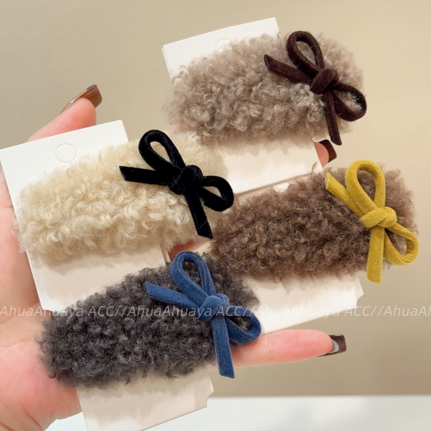 AhuaAhuaya秋冬新款仿羊羔毛毛绒韩版时尚BB夹彩色丝绒蝴蝶结发夹,饰品/流行首饰/时尚饰品新,发饰,淘宝优惠券,粉丝福利购,淘宝优惠卷