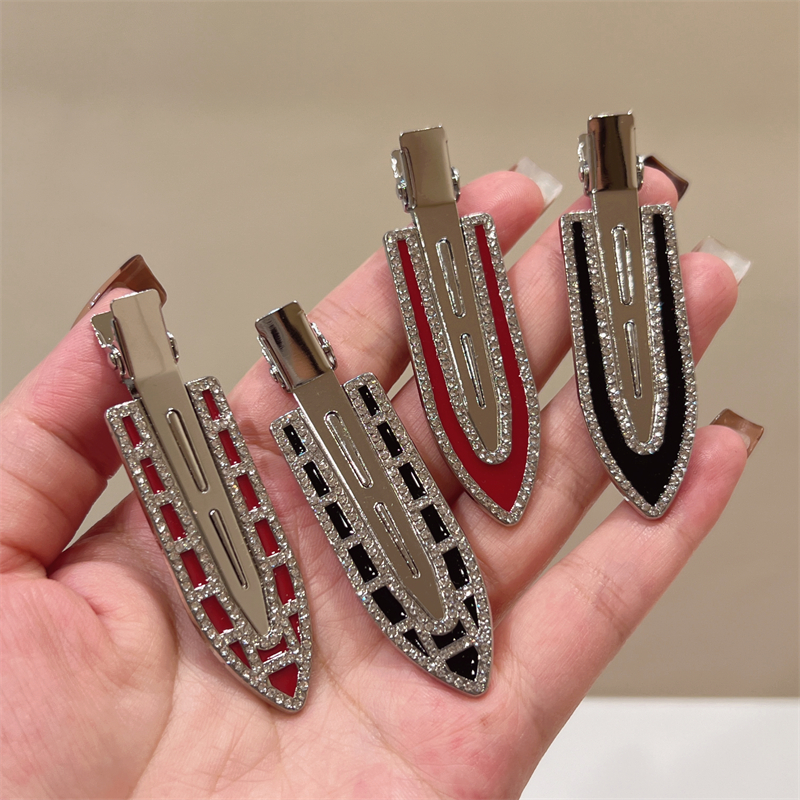 合金甜酷时尚银色水钻发夹鸭嘴夹