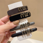 春夏新款 高级感灰色满钻丝绒BB夹min水钻发夹气质发饰侧边夹发卡