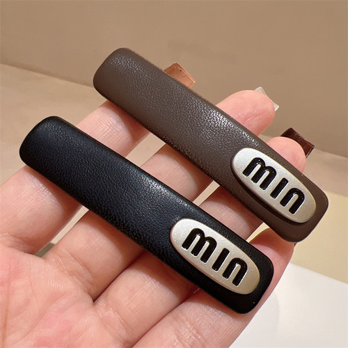 咖色黑色气质简约精致边夹发夹