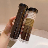 日韩简约基础款 马尾扎发皮筋套组女 无痕弹力发圈黑色纯色发绳套装