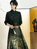 昭华赋原创汉服男款 汉服女 织金马面裙男装 新中式 国风春夏衬衣夏款