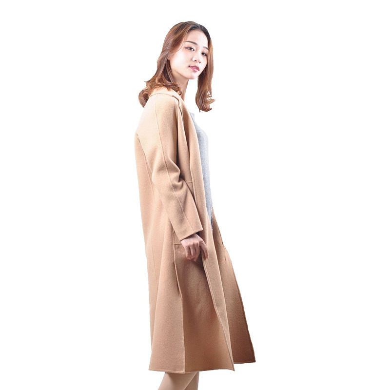 Caynu卡伊奴2018秋冬双面呢女中长款休闲羊毛外套女87357032
