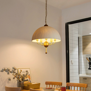 中古餐厅吊灯手工宣纸实木全铜卧室客厅餐桌书房民宿装 法式 饰灯具