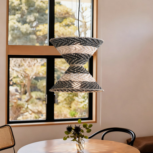 藤编吊灯个性田园餐厅卧室店铺