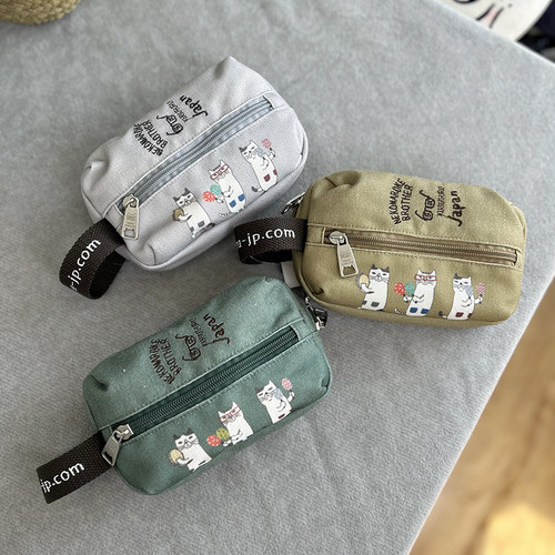 kusuguru猫咪手提包分隔层化妆包