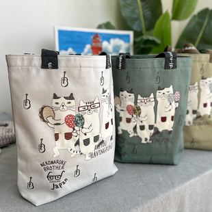 包包手提包出口刺绣猫咪补习包单肩包学生通勤kusuguru包新款 女士