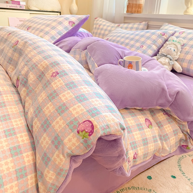 【双层纱+牛奶绒】新款印花被套