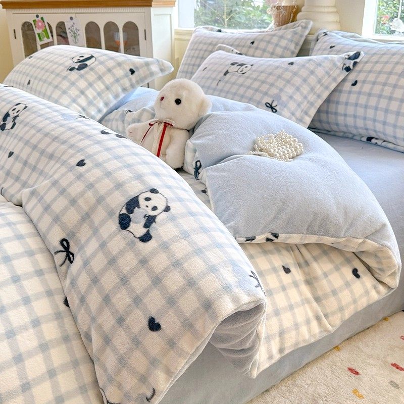 加绒牛奶绒被套单件珊瑚绒被罩200x230cm冬加厚法兰绒四件套1.5米,床上用品,被套,淘宝优惠券,粉丝福利购,淘宝优惠卷