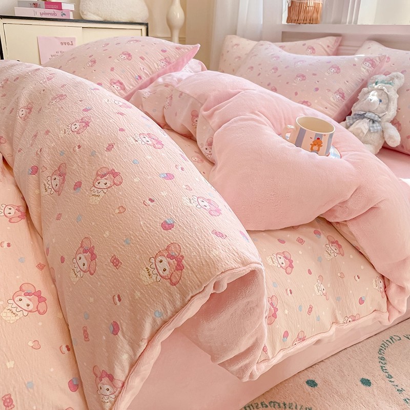 【双层纱+牛奶绒】新款印花被套