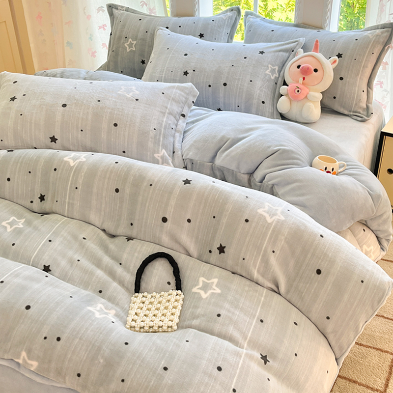 【A类母婴可用】加厚牛奶绒被套