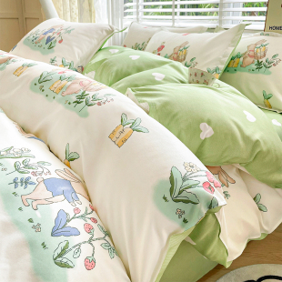 水洗棉被套单件150x200x230学生寝室非全棉纯棉宿舍单人褥子套罩