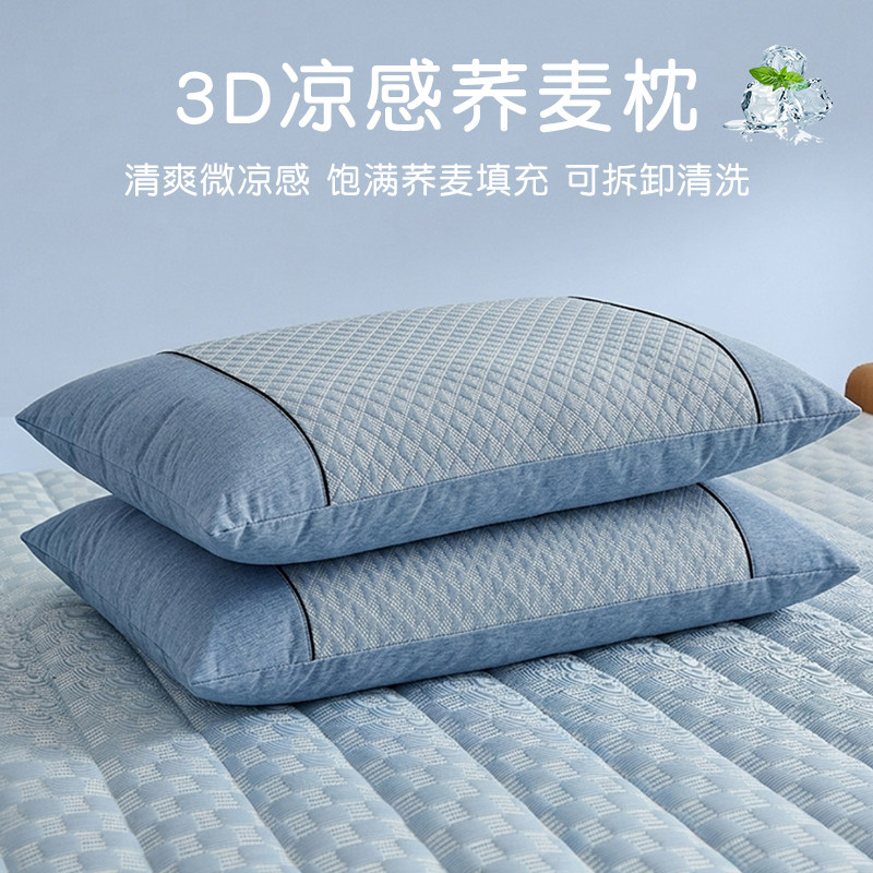 凉豆豆荞麦枕头枕芯护颈椎助睡眠一对装家用不塌陷夏季单人男整头