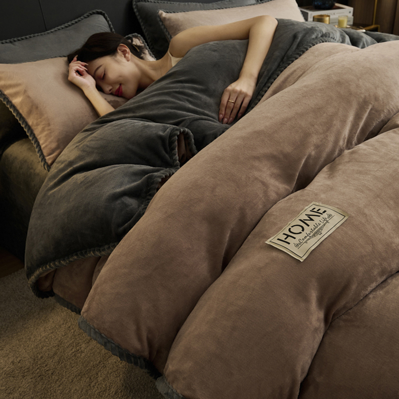 【A级母婴可用】加厚牛奶绒被套