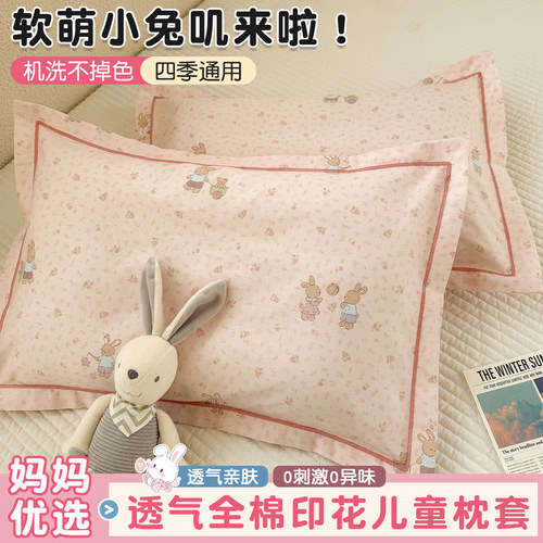 纯棉儿童枕套一对装卡通30x50单个宝宝全棉枕头套40x60枕芯内胆套