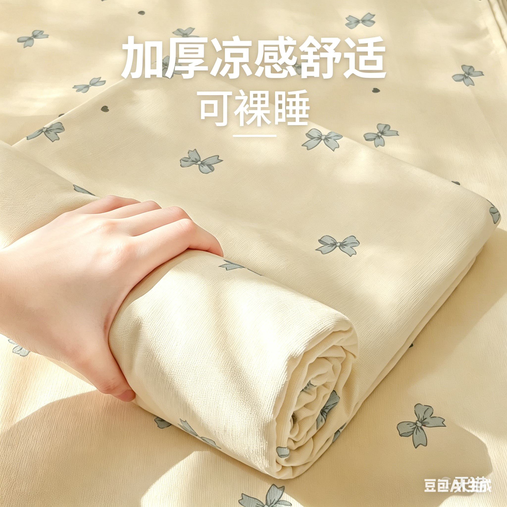 夏季老粗布床单蝴蝶结凉感加厚被单凉席两用2026新款可裸睡大床盖
