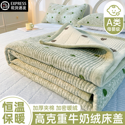 【A类母婴可用】牛奶绒床盖