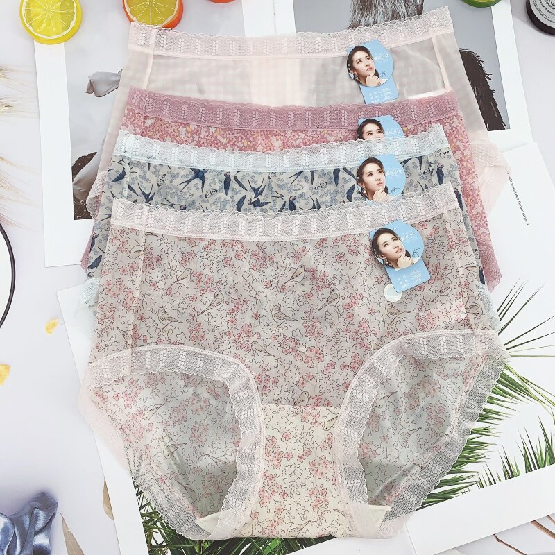 轻薄冰丝内裤女性感银离子抑菌裆