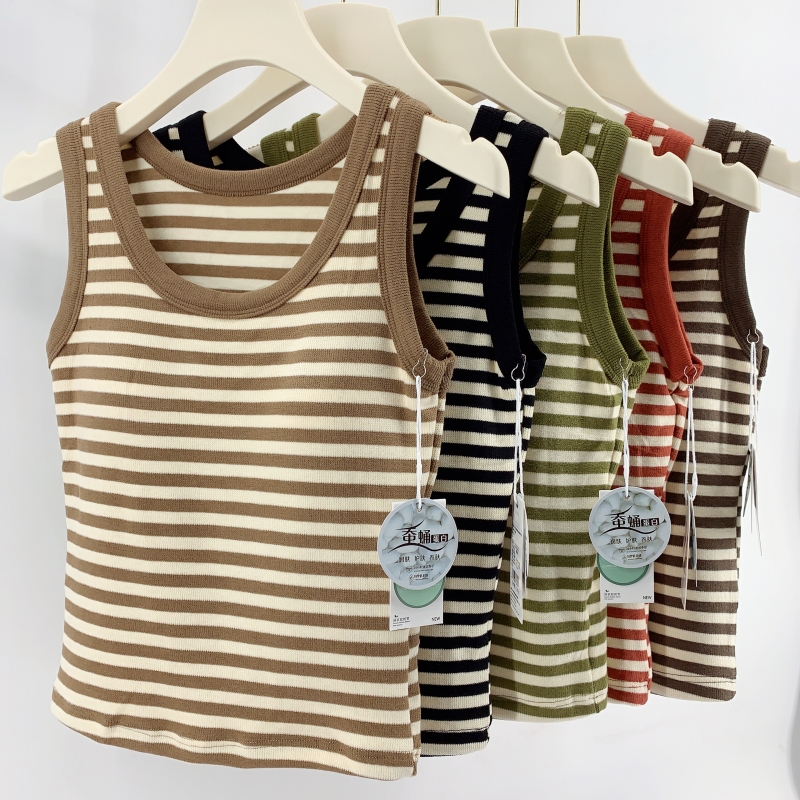 条纹秘姝儿加厚保暖背心