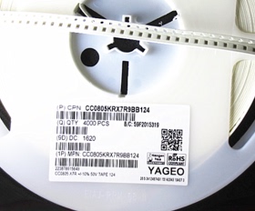 0805 124K  贴片电容 50V 0805 120nF  1盘4000个 1盘65元