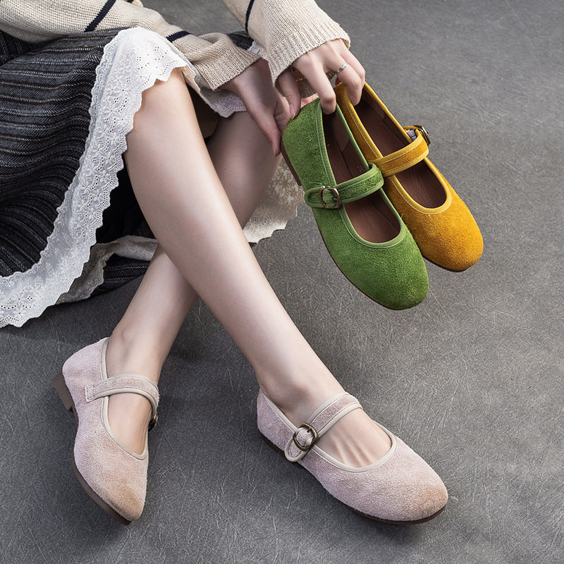 上海2026夏季新款透复古简约一字带玛丽珍单鞋糖果色舒适