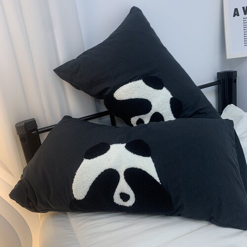 熊猫立体刺绣超柔水洗棉