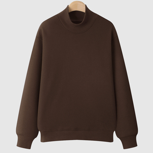 上衣 秋冬小个子无帽春薄款 加绒半高领卫衣女加厚宽松2025新款 长袖