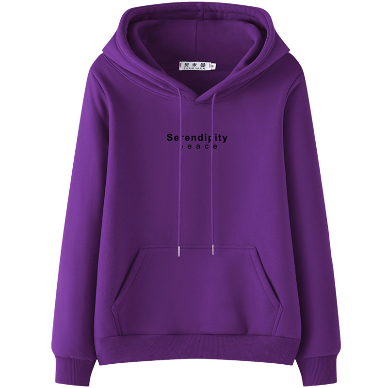 正肩秋冬紫色卫衣女2025新款连帽加绒加厚时尚洋气大码春薄款外套