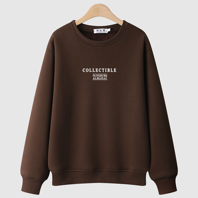 班米曼无帽卫衣女加绒圆领