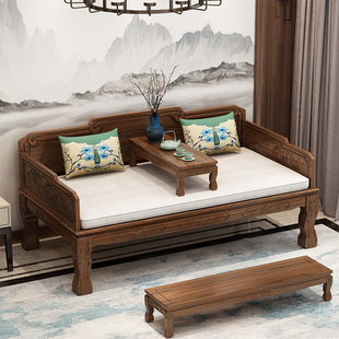 实木罗汉床新中式中式格木老榆木沙发三件套家用客厅小户型现代