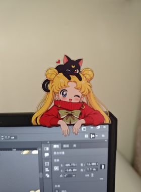 美少女战士动漫周边二次元卡通人物可爱家居好物显示器夹子摆件