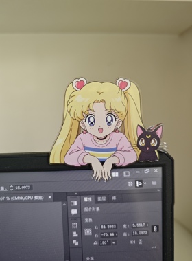 美少女战士动漫周边二次元卡通可爱家居好物粉卫衣月野兔夹子摆件