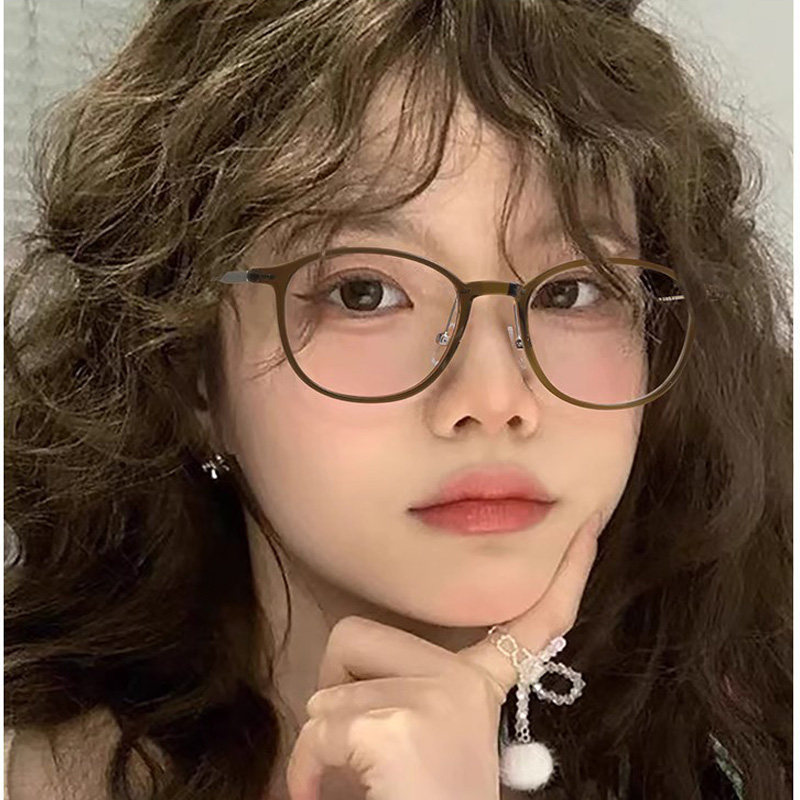 8克超轻上方下圆文艺休闲TR90全框男女细框边可配近视防蓝光眼镜