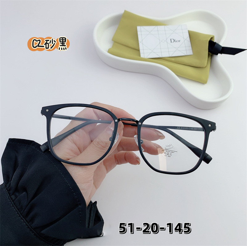 复古文艺方框休闲高冷有型TR90全框男女细框边可配近视防蓝光眼镜