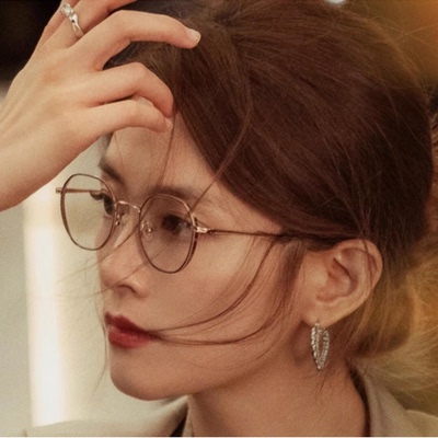 纯钛镜框可配近视眼镜框女超轻纯钛素颜神器防蓝光气质小框