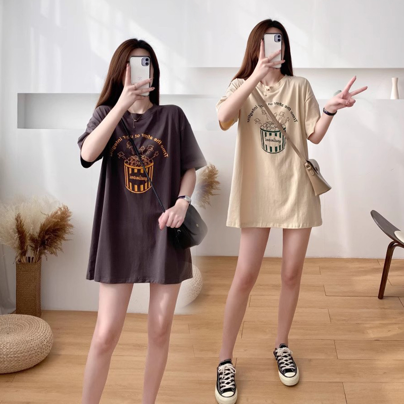夏季哺乳期外出辣妈上衣服可外穿短袖穿搭潮妈哺衣T恤侧开口纯棉