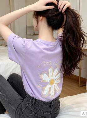 产后母乳宝妈夏天哺乳期上衣服夏装外出辣妈半袖可外穿短袖T恤女