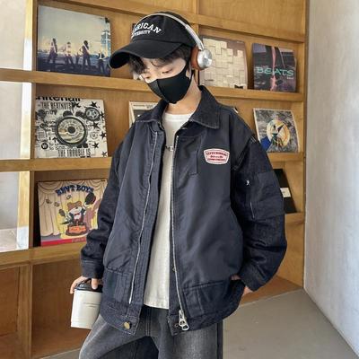 痞帅牛仔拼接外套两件装