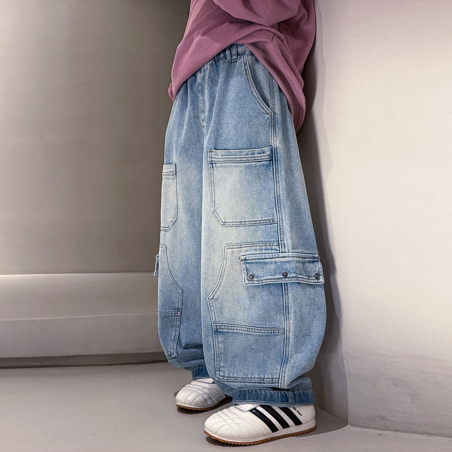 男童牛仔裤春秋款2026新款男大童时髦工装裤阔腿潮酷儿童春装裤子,童装/婴儿装/亲子装,裤子,淘宝优惠券,粉丝福利购,淘宝优惠卷