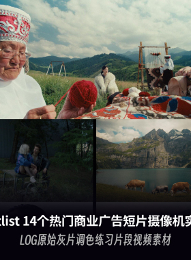 Artlist14个商业广告短片摄像机实拍LOG原始灰片调色练习片段素材