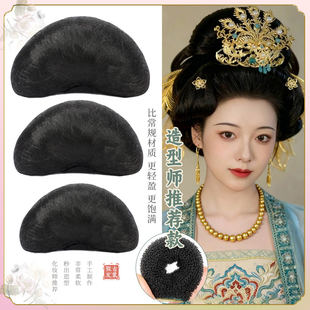 唐风大头贵妃造型饺子包复原款发髻甜甜圈月牙包汉服假发头顶发包