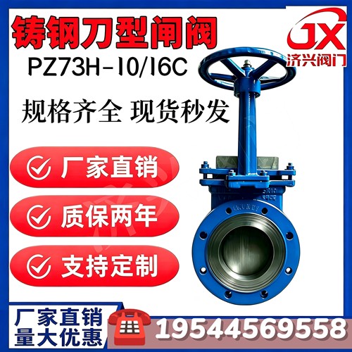铸钢刀型闸阀PZ73H-10C排渣